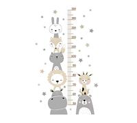 Himki Toise murale pour chambre d'enfant - Motif animaux de la forêt - Cadeau de croissance pour garçons et filles - Dimensions : 50 à 150 cm - Animaux Smiley