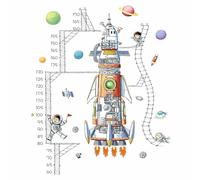 HIMKI Toise murale pour chambre d'enfant - Tableau de hauteur - Motif animaux de la forêt - Cadeaux de croissance pour garçons et filles - Échelle de mesure 50 à 150 cm (astronaute)