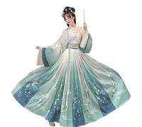 HIMKSRE Costume de fée Hanfu Traditionnel Chinois for Femme, Tenue de Danse Hanfu de la Dynastie des Song Antiques, Grande Taille XXL(Beige1,S)