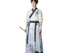 HIMKSRE Costume d'épéiste Chinois Hanfu Grande Taille S-4XL, Tenue Traditionnelle Hanfu de la Dynastie Tang Antique, déguisement d'arts Martiaux for Femmes et Hommes(4XL)