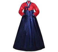 HIMKSRE Robe Hanbok for femmes, Costume traditionnel coréen, manches longues, classique, danse de mariage coréenne(Navy,M)