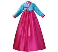 HIMKSRE Robe Hanbok for femmes, Costume traditionnel coréen, manches longues, classique, danse de mariage coréenne(Rose Red,M)