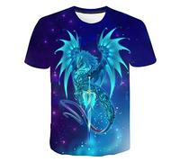 HIMKSRE T-Shirts Unisexes Amusants imprimés en 3D for Enfants, Hauts décontractés, t-Shirts Cool à Manches Courtes for Adolescents, garçons et Filles, 6-16 Ans(C,160)
