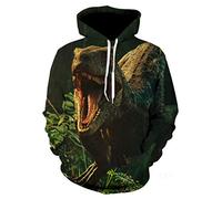 Himlaya Sweat à Capuche Unisexe, Impression de Animal 3D Hoodie Manches Longues Homme Femme Sweat Capuche avec Poches Adulte Manteau de Sport Automne Hiver Tops Pullover (Dinosaure,L)