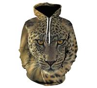 Himlaya Sweat à Capuche Unisexe, Impression de Animal 3D Hoodie Manches Longues Homme Femme Sweat Capuche avec Poches Adulte Manteau de Sport Automne Hiver Tops Pullover (léopard,L)