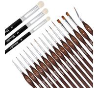 Himmlfel Dry Brush Modélisme Pinceaux, 16 Pinceaux Fin Peinture +3 Drybrush Pinceau pour Aquarelle,Acrylique,Miniature, Citadel,Warhammer, Professionnel Pinceau Brossage a Sec pour Peinture Figurine