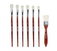 Himmlfel mélange pinceaux de Peinture, Ensemble de 7 pinceaux en Poil de chèvre pour Acrylique, Aquarelle, Huile, Pinceau de dorure pour l’Artisanat, céramique, Peinture de poterie, Feuille d’Or