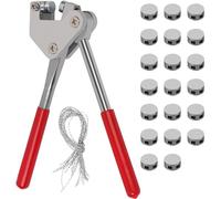 HIMOMO Kit de Pinces à Plomber avec 20 Plombs 10 mm et 20 Fils de Scellage 17 cm - Pince à Sceller avec Poignée Rouge en Plastique
