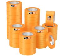 HIMOMO Ruban de Masquage-8/12/15/20/24/30 mm X 20 m, Orange Masking Tape pour Surfaces Délicates, Peinture Voiture Bricolage Artisanat (40 Rouleaux)