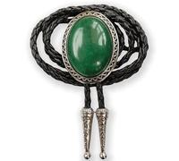 Himongoo Cravate bolo turquoise en jade, agate, granite pour hommes et femmes - Collier en cuir style western cowboy, L