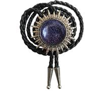 Himongoo Petite cravate bola en pierre précieuse - Cravate de mariage en similicuir pour homme et femme - Cravate bolo de style occidental, Grès bleu soleil, M