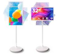 Himopuer Téléviseur Portable 32 Pouces - écran Tactile 1080p sur roulettes avec Caméra 20 Mpx, Stockage 8 Go + 128 Go, Batterie 15000 Mah, Tablette TV Rotative avec Télécommande(8G+128G)