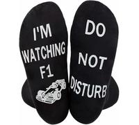 Himozoo Chaussettes amusantes pour homme, chaussettes « Do Not Disturb » - Cadeau de Thanksgiving, de Noël, d'anniversaire, idée cadeau fantaisie pour les amateurs de football ou de F1, taille 39-45