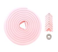 HIMRY 5 Mètre Rouleau en Mousse + 8 Coins | Anti Choc Protecteurs Bords et Coins de Table, L-Forme Rouleau Mousse Bords Protecteur & Coins Protecteur pour Bébé et Enfants, Pink KXD7000-Set pink