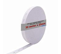 HIMRY Bande élastique Plate perforée en Caoutchouc, Polyester, Blanc, 30m x 20mm Lochgummi KX_TKB5091-White