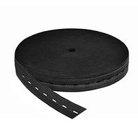 HIMRY Bande élastique Plate, Polyester, Noir, 30m x 20mm Lochgummi KX_TKB5091