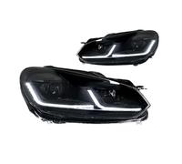 Himwqfuh Phare Avant Pour VW Pour Golf 6 MK6 2009-2012 Phare LED Phares DRL Clignotant Feux De Route Ange Oeil Projecteur Lentille Lampe Frontale(For Left Hand Drive,Black Samurai LED)