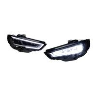 Himwqfuh Pour A3 S3 2013-2016 Ensemble Phares LED Phare Feux Avant | Lentille Projecteur Angel Eye Clignotants DRL Feux Route Feux Avants Voiture(Halogen)