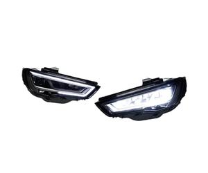 Himwqfuh Pour A3 S3 2013-2016 Ensemble Phares LED Phare Feux Avant | Lentille Projecteur Angel Eye Clignotants DRL Feux Route Feux Avants Voiture(Halogen)