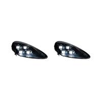 Himwqfuh Pour Cayenne 2011-2018 Ensemble Phares LED Feux Avant | Lentille Projecteur Angel Eye Clignotants DRL Feux Route Feux Avants Voiture(2011-2014,For No AFS Version)