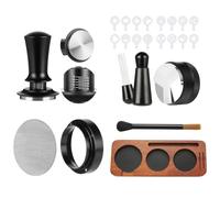 HiNADA Kit d’Accessoires pour Espresso, Tasseur à Café 51 mm avec Support de Tassage, Niveleur, Outil WDT, Anneau Doseur, Brosse de Nettoyage, Filtre à Café (51 mm)