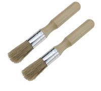 Hinapan Lot de 2 pinceaux à colle ronds professionnels pour la cire à coller, en bois, poils naturels, pour livres, meubles, petits projets de bricolage