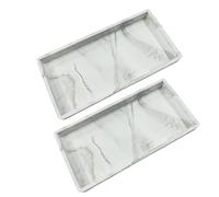 Hinapan Lot de 2 plateaux de rangement décoratifs en silicone incassable pour salle de bain, plan de travail, douche, cosmétiques, évier de cuisine