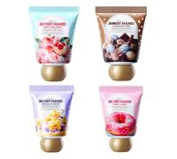 Hinapan Pack de 4 Crèmes Mains Hydratantes, Set de Soins Parfumés, Hydratation Intense 72H, Pour Mains Douces et Protégées, Texture Non Grasse, Lot de Soins Quotidiens pour Tous Types de Peau