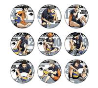 Hinata Shoyo Oikawa Tooru Figurine Tinplate Badge, Badge Haikyu Anime 9 Pièces, 58mm Sac Pins Cosplay Accessoires De Costume