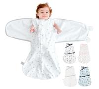 HINATAA Couvertures D'emmaillotage Bébé, 3 en 1 Gigoteuse Naissance, Sac de Couchage Nouveau-né Grand Scratch, D'emmaillotage en Coton Doux Enfants, Swaddle Bebe Garçons Filles (Blanc, 2-4 mois)