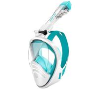 HINATAA Masque de Plongée en Apnée Intégral à 180°, Double Float Ball Masque Snorkeling, Anti-Buée Anti-Fuite Masque Tuba Snorkeling, Kits Lunettes de Plongée pour Adultes et Jeunes (Vert, S/M)