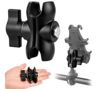 HINATDD Bras à Double Douille 60 mm en Alliage d’Aluminium, Support Noir | Bras Double Emboîtement Support Compatible avec Supports RAM Mounts, pour Appareils Boule 1 Pouce GPS Moto Vélo Voiture