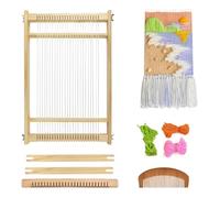 HINATDD Métier à Tisser Bois, Kit Créatif DIY pour Débutant 40x29cm | Cadre Artisanal en Hêtre, Activité Manuelle Créative, Projet DIY Décoration, Accessoires de Tissage Complets