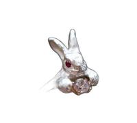 HINAYOSAN Adorables bagues en forme de lapin avec pierres de zircone cubique étincelantes pour femmes et filles - Joli bijou empilable - Cadeau unique, taille unique, Comme décrit, Comme décrit.