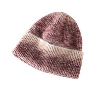 HINAYOSAN Bonnet d'hiver tricoté arc-en-ciel dégradé chaud en laine tricotée colorée pour homme et femme pour homme et femme pour homme et femme qui couvre les oreilles avec un bord, G, Taille unique