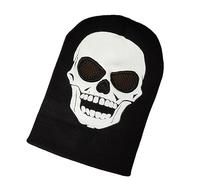 HINAYOSAN Bonnet tricoté pour étudiants, adultes, coupe-vent, fait à la main, motif tête de mort fluorescente, garde au chaud, chapeau de cyclisme pour femme pour temps froid pour la mode, Noir