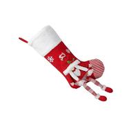 HINAYOSAN Broderie sur bas de Noël élégant brodé pour stockage de cadeaux pendentif pour célébration grande chaussette