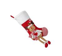 HINAYOSAN Broderie sur bas de Noël élégant brodé pour stockage de cadeaux pendentif pour célébration grande chaussette