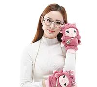 HINAYOSAN Cartoon Chinchilla Fuzzy Plush Gloves With String Thicken Lining Mittens Warm Winter Warmers For Men, a, taille unique