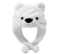 HINAYOSAN Chapeau de panda mignon coupe-vent chaud pour Halloween Cospaly Garçon Fille Enfant Adulte Chapeaux en peluche Pêcheur Vintage Hiver Automne Peluche pour femme Casquette chaude rayée