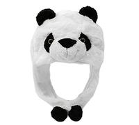 HINAYOSAN Chapeau de panda mignon coupe-vent chaud pour Halloween Cospaly Garçon Fille Enfant Adulte Chapeaux en peluche Pêcheur Vintage Hiver Automne Peluche pour femme Casquette chaude rayée