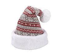 HINAYOSAN Chapeau de Père Noël tricoté flocon de neige en laine pour Noël, Halloween, Noël, Nouvel An, Thanksgiving, marron pour bébé, adultes, gants et écharpe pour femmes, hommes, enfants, chiens