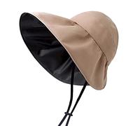 HINAYOSAN Chapeau de soleil à large bord UPF50+ - Protection supérieure ouverte - Chapeau de plage pliable pour femme - Chapeaux ouverts pour femme - Protection de vacances à large bord tendance, kaki