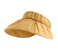 HINAYOSAN Chapeau de soleil portable à large bord pliable et réglable pour femme - Résistant au soleil - Haut vide - Chapeaux de camping pour le sport pour le golf - Protection contre le soleil, jaune