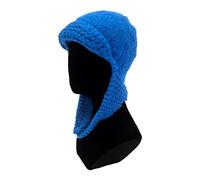 HINAYOSAN Chapeau de trappeur tricoté élastique tendance pour la protection des filles en tricot russe avec cache-oreilles pour l'hiver, bleu, Taille unique