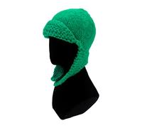 HINAYOSAN Chapeau de trappeur tricoté élastique tendance pour la protection des filles en tricot russe avec cache-oreilles pour l'hiver, Vert, Taille unique