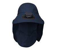 HINAYOSAN Chapeau de ventilateur de refroidissement rechargeable par USB avec couvercle amovible pour le cou et le soleil respirant pour la pêche et le camping Chapeau ventilateur de refroidissement