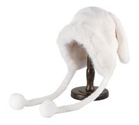 HINAYOSAN Chapeau en peluche épais pour femme - Amusant oreilles de lapin - Costume de cosplay - Activité de plein air - Coupe-vent - Bonnet chaud en peluche pour l'automne et l'hiver