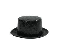 HINAYOSAN Chapeau haut à paillettes scintillantes pour fête d'Halloween, spectacles théâtraux pour adulte, accessoire de costumade, accessoires de scène, robe