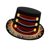 HINAYOSAN Chapeau haut de forme de cabaret en coton respirant, accessoire de fête sur le thème du cirque pour cosplay, damier, chapeau de costume